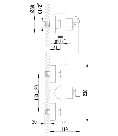 Душевой уголок Gutewetter Practic Rectan GK-402 95x70 (матовый хром/стекло бесцветное) фото 3 душевой уголок gutewetter practic rectan gk-402 95x70 (матовый хром/стекло бесцветное) фото 3