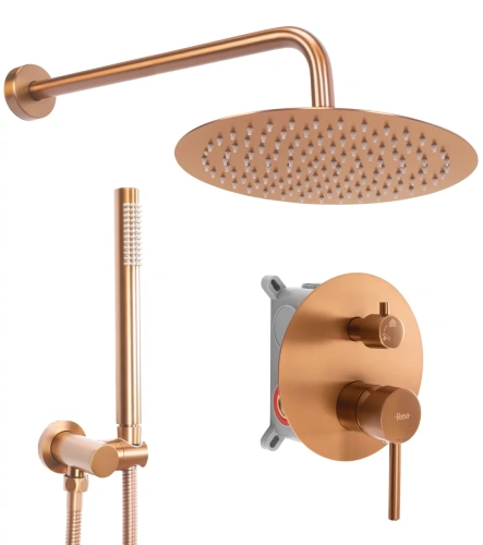 Душевая система Rea Lungo Copper Brush REA-P8809 медь матовая душевая система rea lungo copper brush rea-p8809 медь матовая