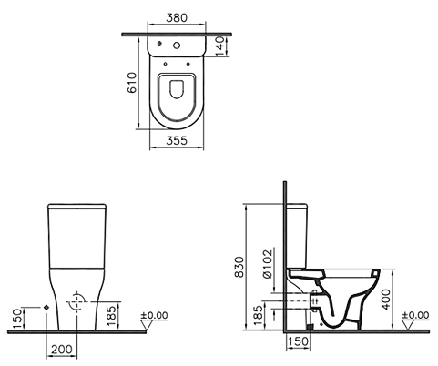 Унитаз VitrA Zentrum 9012B003-7202 61x38 SoftClose фото 4 унитаз vitra zentrum 9012b003-7202 61x38 softclose фото 4