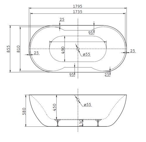 Ванна акриловая Belbagno BB28 179,5X85,5 фото 3 ванна акриловая belbagno bb28 179,5x85,5 фото 3