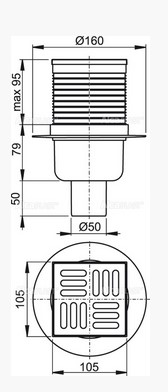 Сливной трап Alcaplast 105x105/50 APV2-BL-01 фото 3 сливной трап alcaplast 105x105/50 apv2-bl-01 фото 3