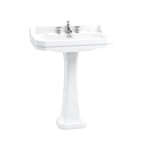 Умывальник Burlington Edwardian B18 3TH 80x51 (на три отверстия) с пьедесталом P6 белый умывальник burlington edwardian b18 3th 80x51 (на три отверстия) с пьедесталом p6 белый