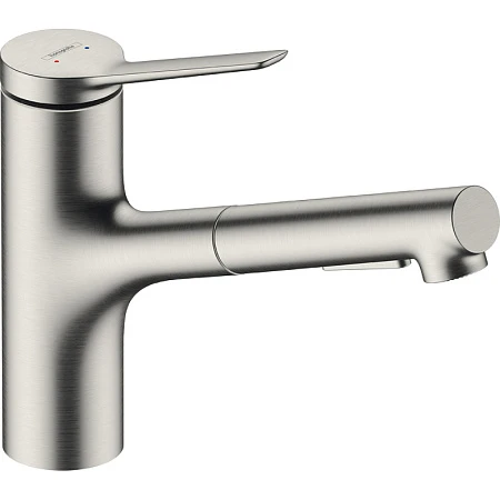 Смеситель для кухни Hansgrohe Zesis M33 74800800 с выдвижным изливом, сталь смеситель для кухни hansgrohe zesis m33 74800800 с выдвижным изливом, сталь