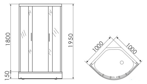 Душевой уголок Gutewetter Guwer GK-664S 110x110 (хром) фото 4 душевой уголок gutewetter guwer gk-664s 110x110 (хром) фото 4