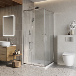 Душевой уголок BelBagno Luce 100x100 стекло прозрачное / профиль хром душевой уголок belbagno luce 100x100 стекло прозрачное / профиль хром