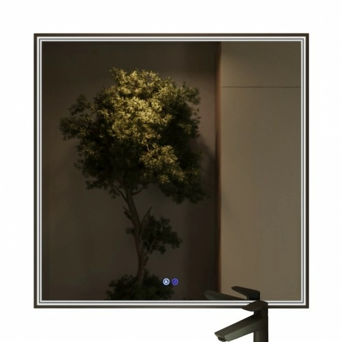 Зеркало Benetto Fresco 80x80 с подсветкой, черный зеркало benetto fresco 80x80 с подсветкой, черный