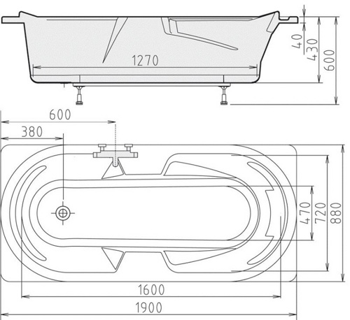 Ванна акриловая Alpen IO 180x85 фото 3 ванна акриловая alpen io 180x85 фото 3