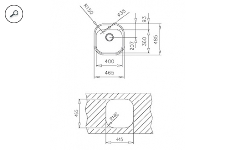 Кухонная мойка Teka STYLO 1C 46,5x48,5 фото 4 кухонная мойка teka stylo 1c 46,5x48,5 фото 4