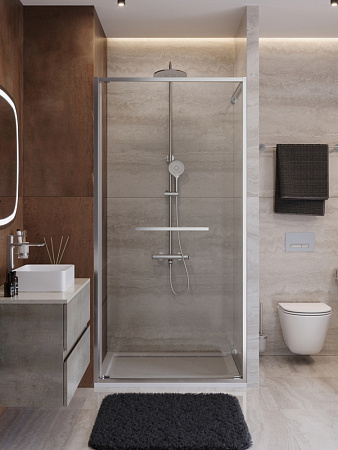 Душевая дверь Cezares LUX-B-FS-1-70-C-CR 68x195 стекла прозрачные, профиль хром душевая дверь cezares lux-b-fs-1-70-c-cr 68x195 стекла прозрачные, профиль хром