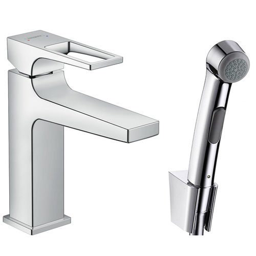 Смеситель для умывальника Hansgrohe Metropol 74522000 с душевым гарнитуром смеситель для умывальника hansgrohe metropol 74522000 с душевым гарнитуром