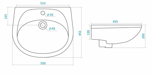 Умывальник Santek Бриз 50x36 фото 3 умывальник santek бриз 50x36 фото 3